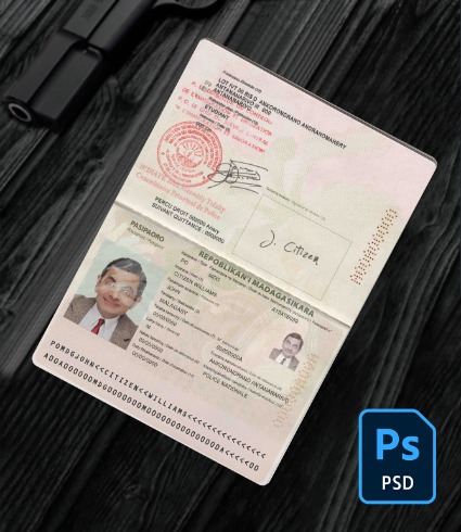 Madagascar passport PSD